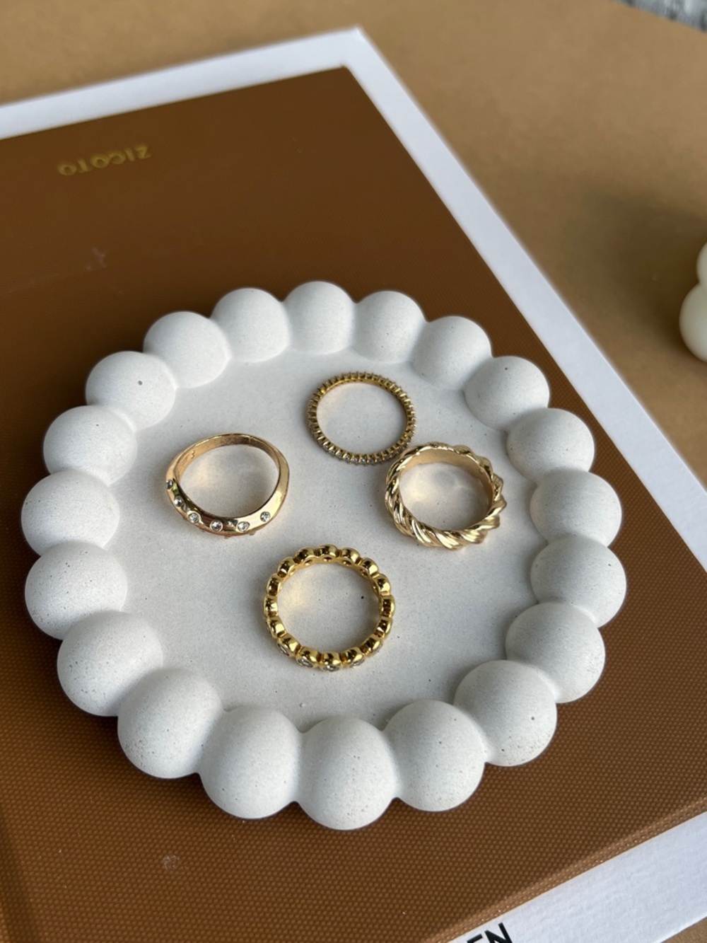 White Concrete Tray Handmade